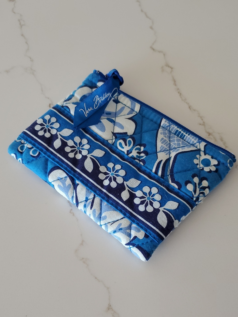 Vera Bradley Blue quilted pouch